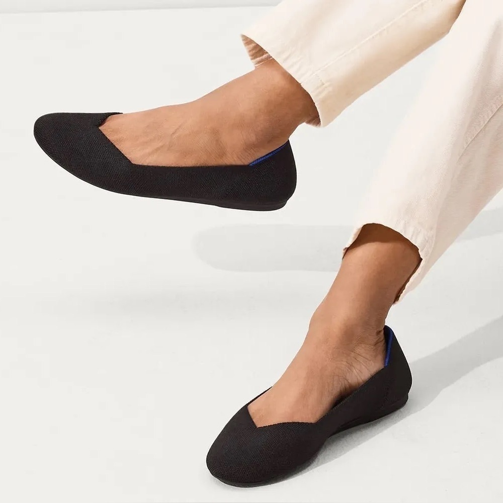 Rothy’s • The Flat round toe ballet black washable flexible recycled sustainable